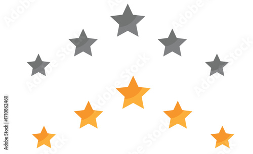 Five star rating  icons. Customer review, feedback and satisfaction symbol vector.