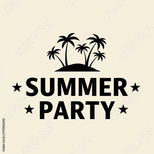 Wallpaper Mural Summer Party Palm Tree Island Logo Vector Illustration Torontodigital.ca