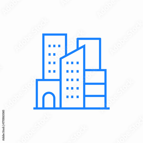 cityscape buildings urban icon sign vector