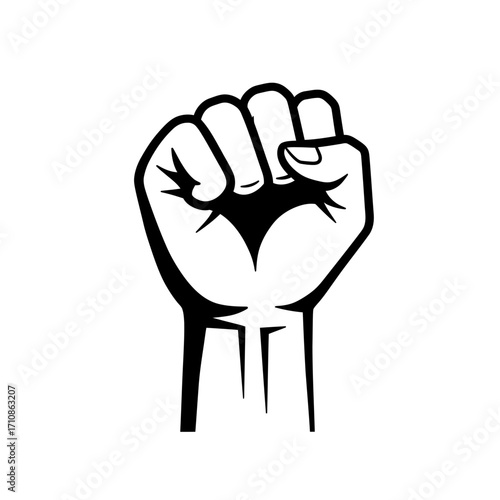 Raised Fist Power Symbol Vector Illustration