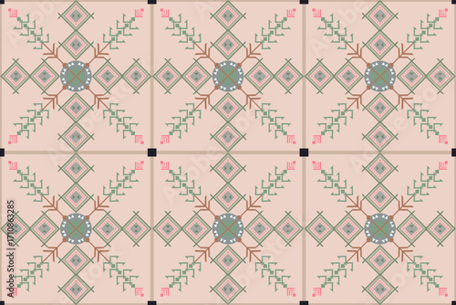 Geometric Pattern Design with Delicate Shapes and Soft Colors for Modern Home Decor and Textile Use