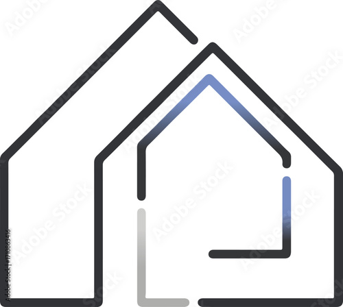 Stylized Outlined Modern House Logo Design