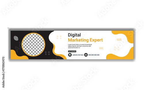 Modern Corporate LinkedIn Header Template  Elegant Business Social Media Cover Vector