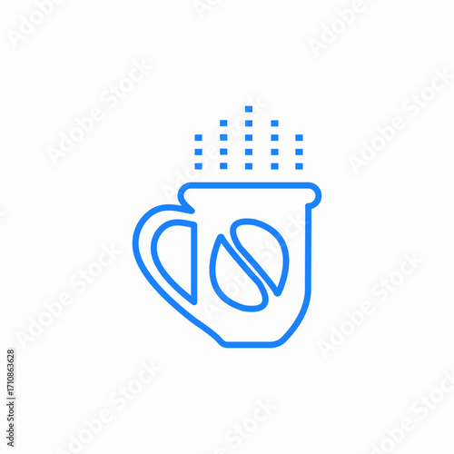 coffee cup beans icon sign vector