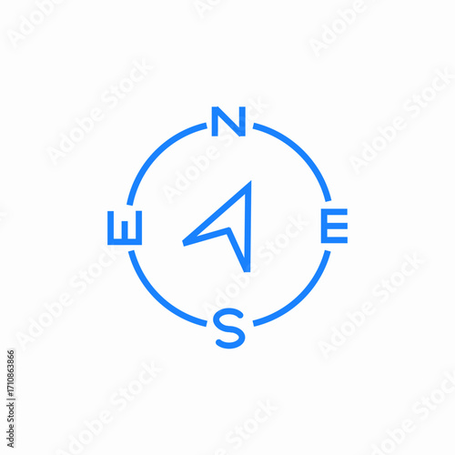 compass direction north icon sign vector
