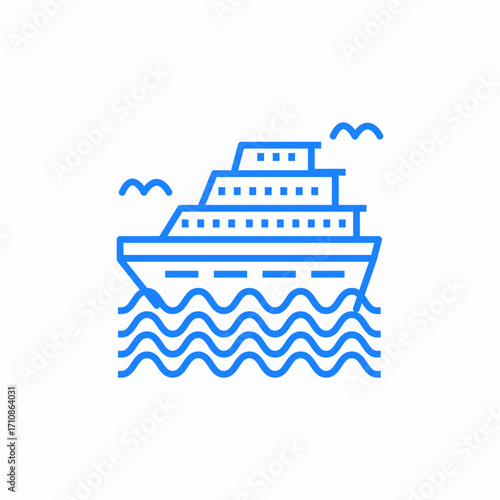 cruise ship ocean icon sign vector