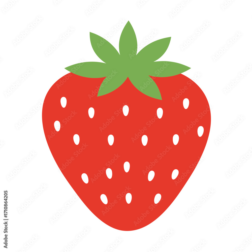 Fototapeta premium Fresh Strawberry Fruit Icon Vector Illustration