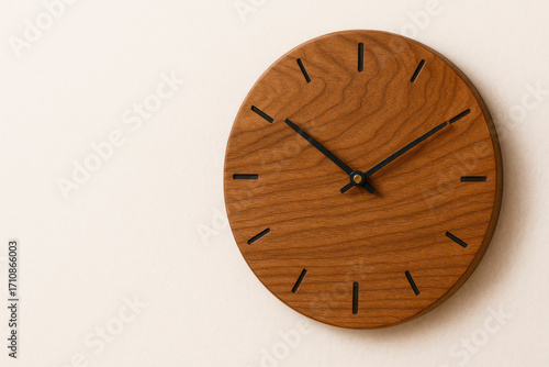 Wallpaper Mural Wooden wall clock without numbers. Space for text. Torontodigital.ca