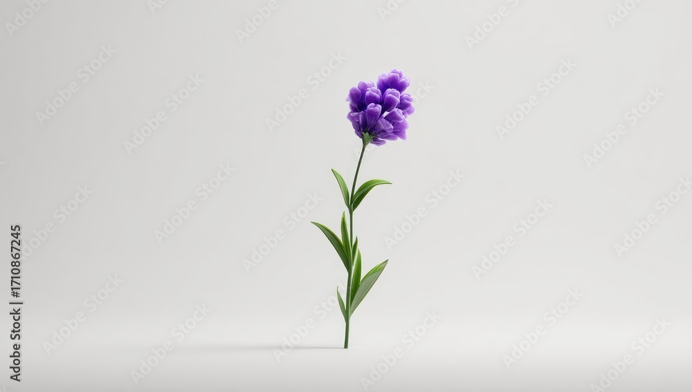 Fototapeta premium 3D purple flower on white background