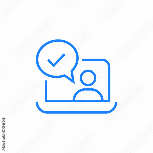 laptop check approved icon sign vector
