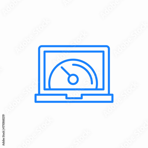 laptop speed test icon sign vector