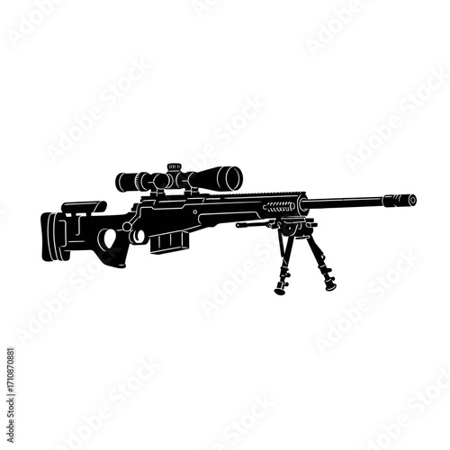 assault rifle isolated on white
