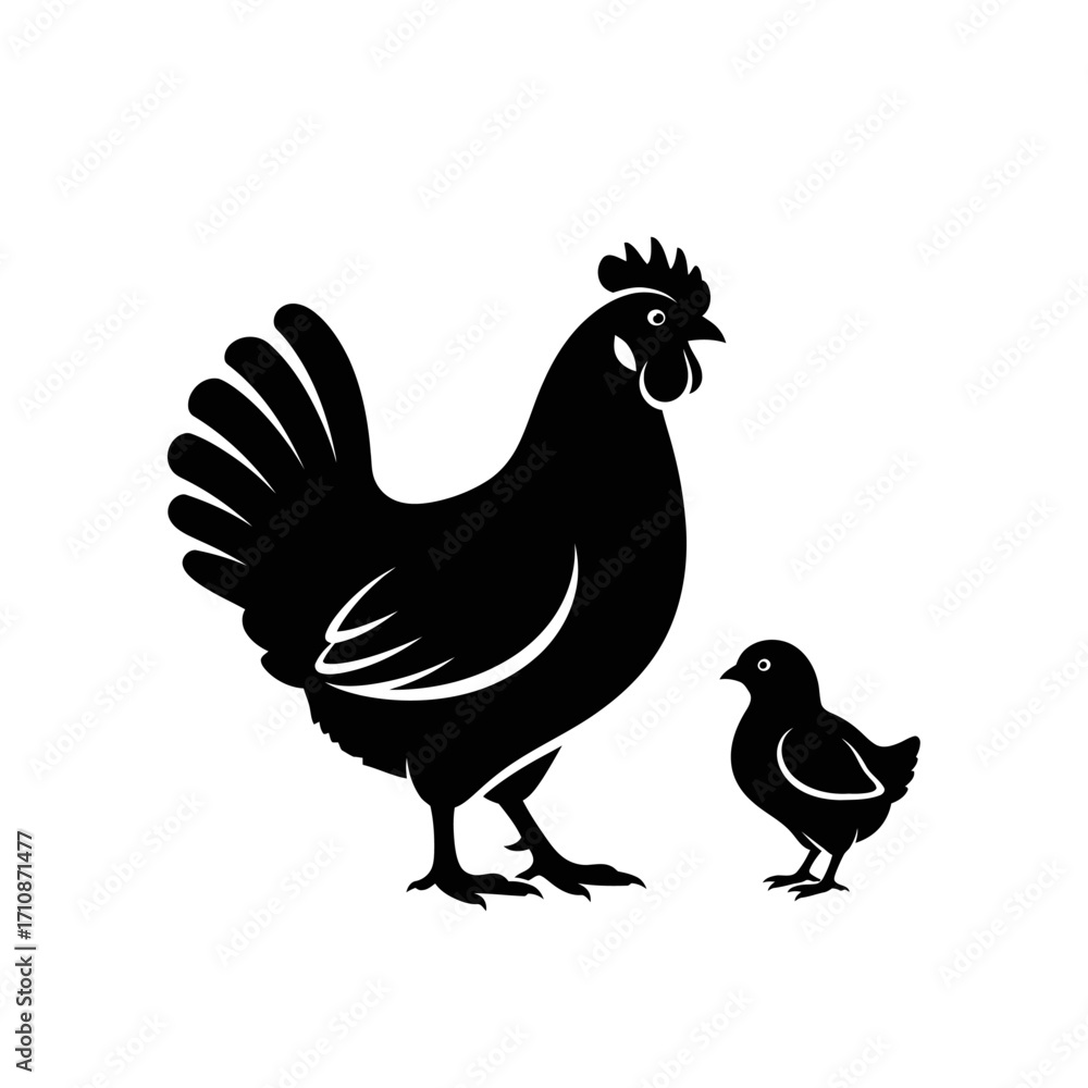Fototapeta premium hen and rooster