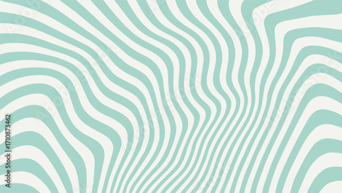 Abstract pastel blue turquoise wavy line pattern with optical illusion effect, retro background