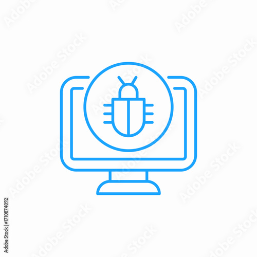 desktop bug icon sign vector