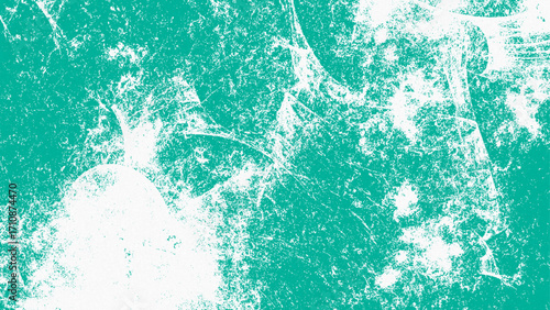 Grunge abstract background with distressed turquoise textures with splattered paint. Rough, weathered, and textured appearance, evoking artistic brush strokes, scratched surfaces