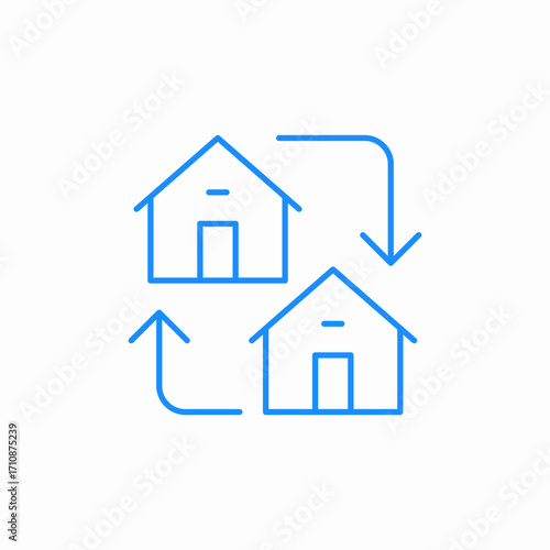 house exchange icon sign vector