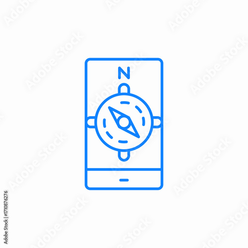 mobile navigation icon sign vector