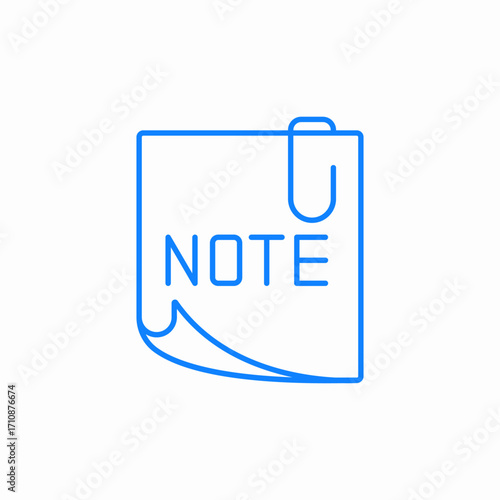 note attached icon sign vector