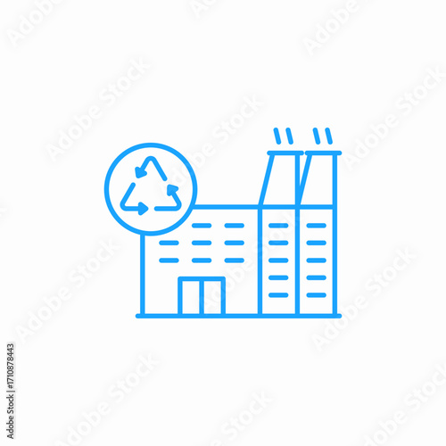 recycle factory icon sign vector