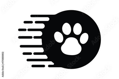 Paw vector foot trail print of cat. Dog, pattern animal tracks isolated on white background, backgrounds, vector icon Illustration