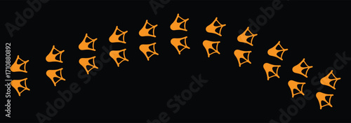 Cute animal paw print icons set in brown tones, vector illustration for pet logo, veterinary clinic, animal shelter, or kids design. Includes filled and outline paw styles on white background