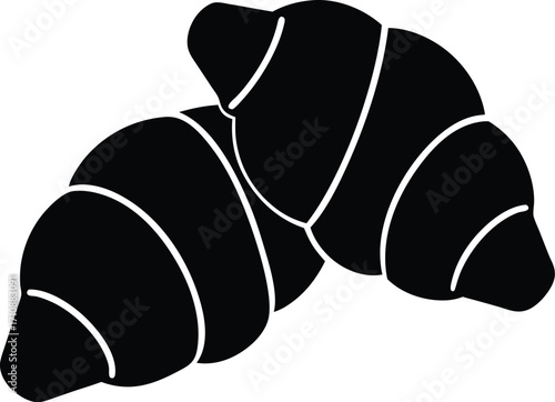vector illustration of a black and white bread