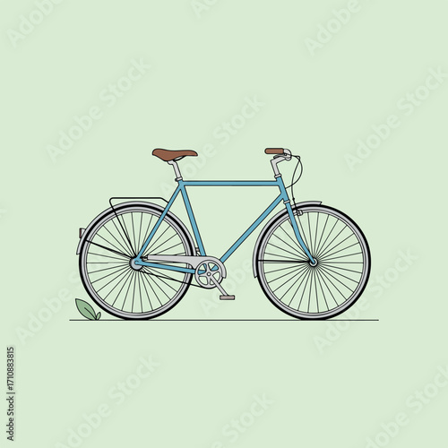 Simple Blue Bicycle Illustration

