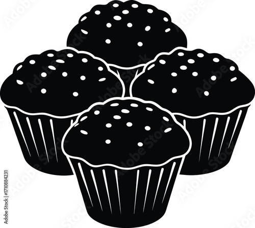 chocolate muffin isolated on white
