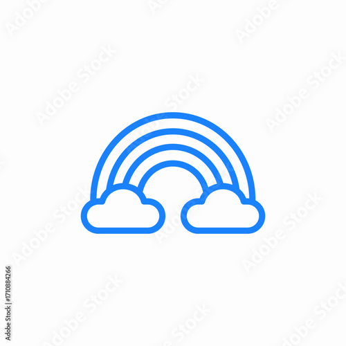 cloud rainbow icon sign vector