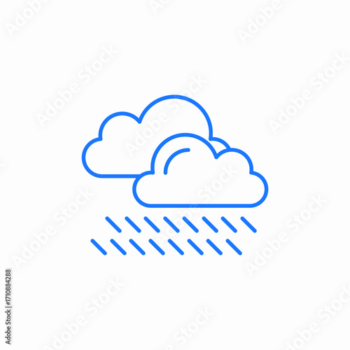 clouds raining icon sign vector