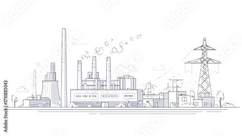 Industrial Energy Factory Power Outline