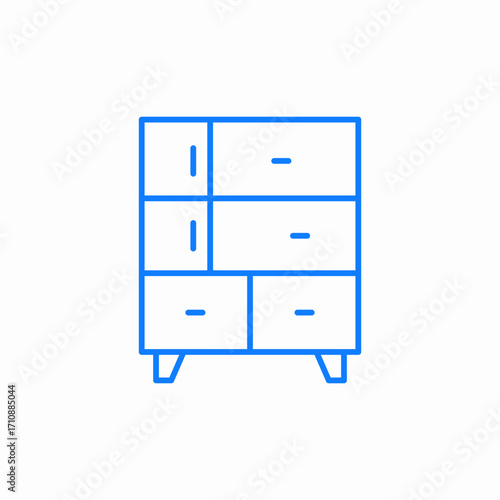 cupboard drawers icon sign vector