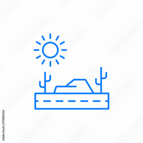 desert road icon sign vector