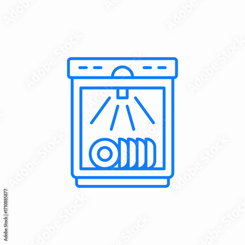 dishwashing machine icon sign vector