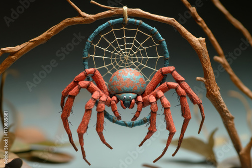 Spider with spider web on its back.