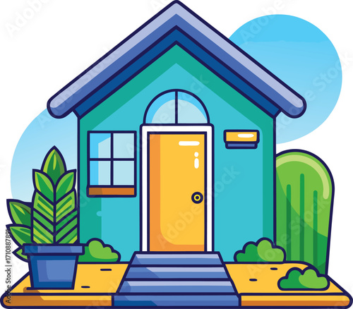 Open House Real Estate Vector Icon with Door Symbol for Property Tours and Home Listings, Flat Vector Icon on White Background

