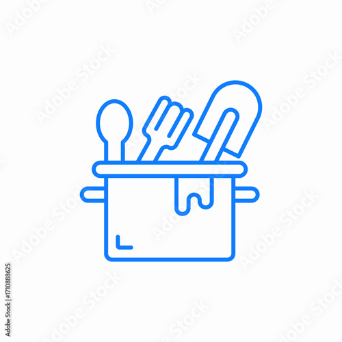 pot utensils dirty icon sign vector
