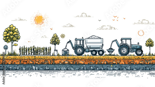 Effective Agricultural Mineral Fertilizers Introduction in Professional Farming Setup