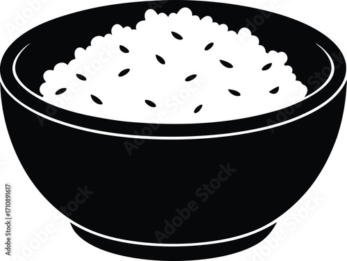 vector illustration of a bowl of black caviar