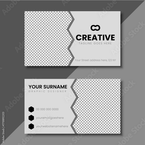 Double sided horizontal modern clean and minimal Business Card Template.
