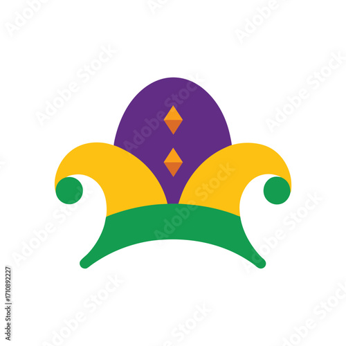 A colorful Mardi gras hat simple vector art illustration