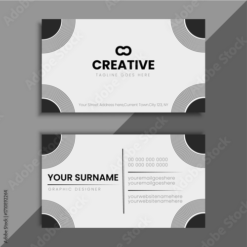 Double sided horizontal modern clean and minimal Business Card Template.
