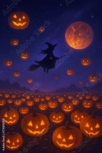halloween background with pumpkin