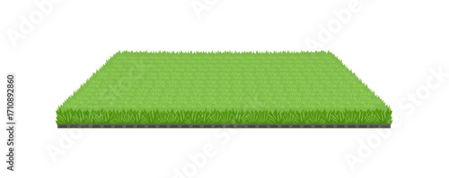 Green artificial grass isolated on white background. Vector cartoon flat illustration