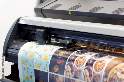 Large format printing machine in operation.