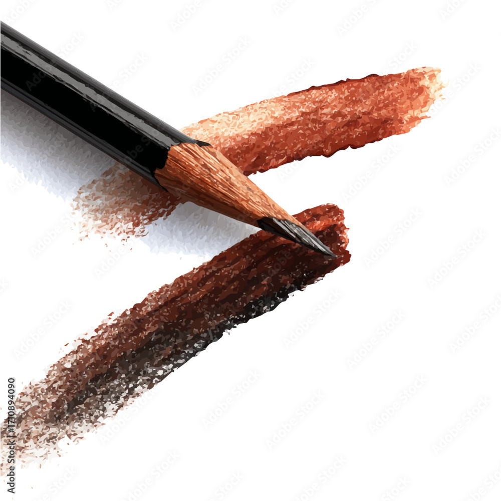 Eyebrow Pencil, watercolor painting, vector illustration, isolated on a white background.