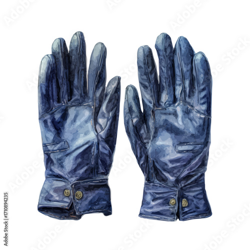 A watercolor painting of Gloves, vector illustration on white background.