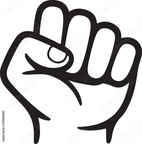 Realistic clenched fist icon design representing power strength and solidarity