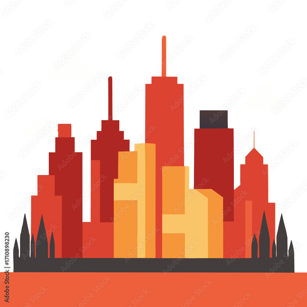 Obraz premium chicago skyline with reflection